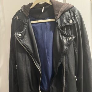 Free People Black Moto zipper jacket